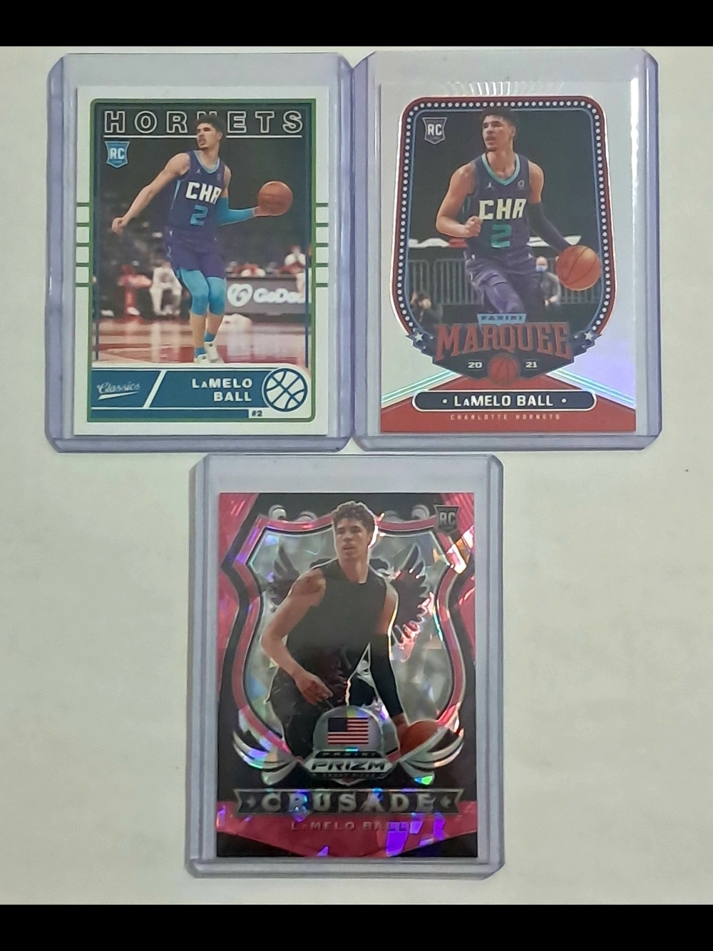 LaMelo Ball 2020-21 Panini Rookie NBA Basketball Card Lot of 3